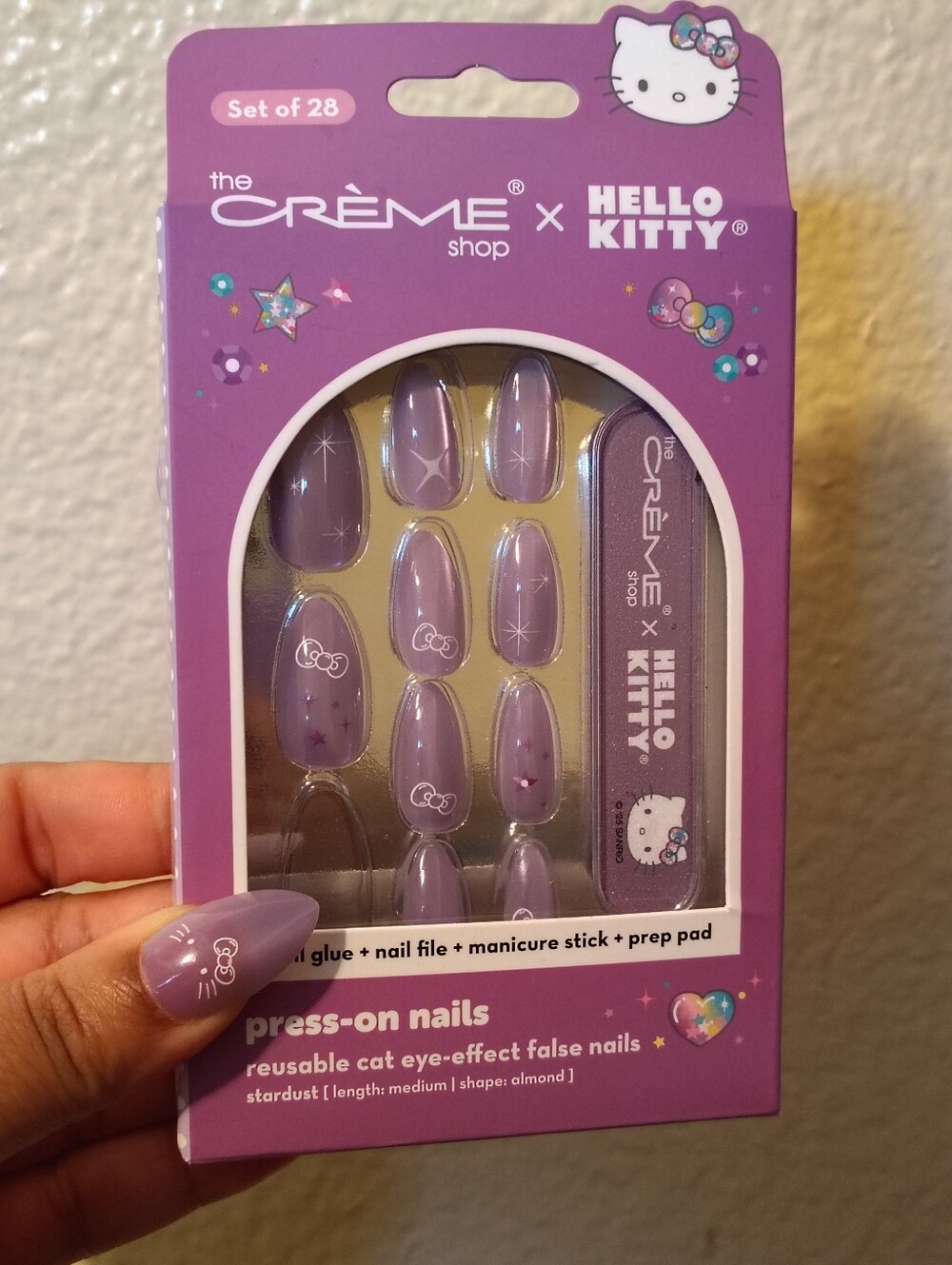 Hello Kitty Purple Press-On Nails by The Crème Shop